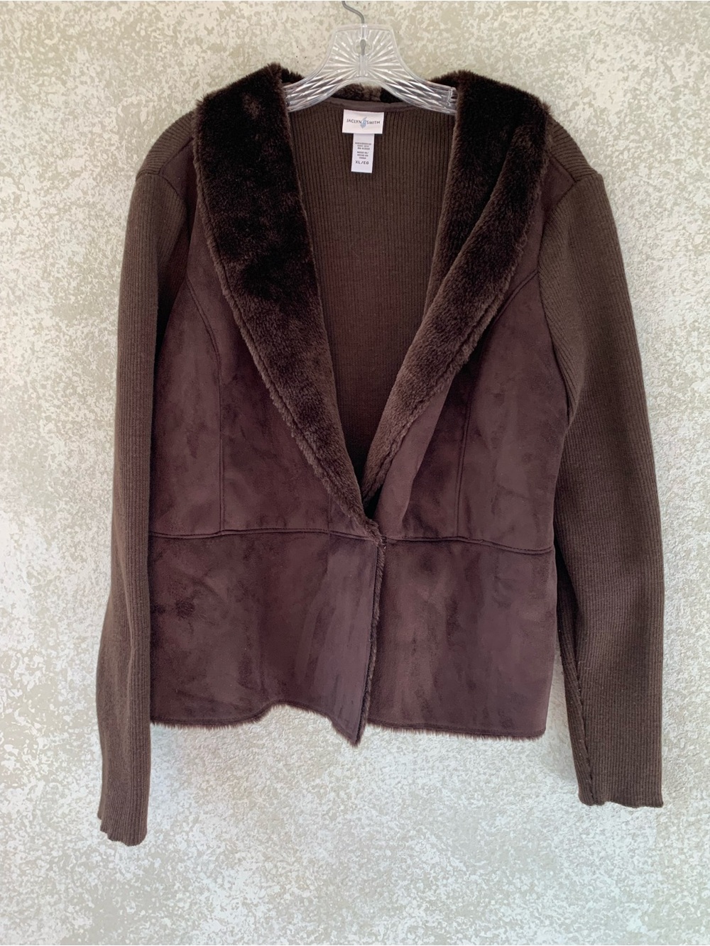 Jones New York Faux-Shearling Brown Women's Jacket XL